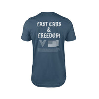 Thumbnail for Fast Cars & Freedom Tee- Indigo