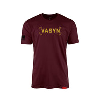 Thumbnail for Vasyn Drip Tee- Maroon / Gold