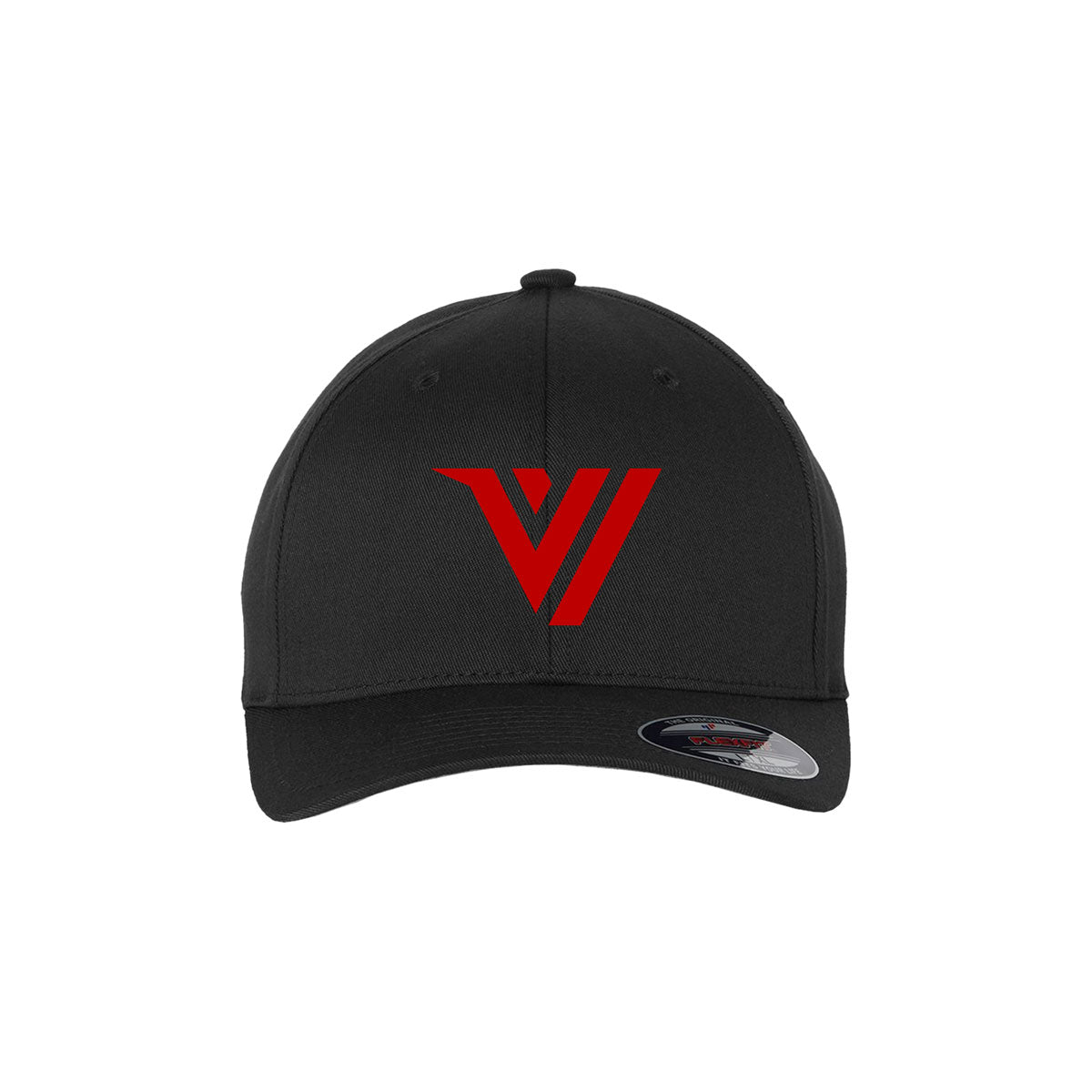 Vasyn "V" Silicone Patch Hat- FlexFit, Black