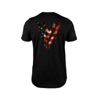 Thumbnail for Rustic Flag Drip V Tee- Black