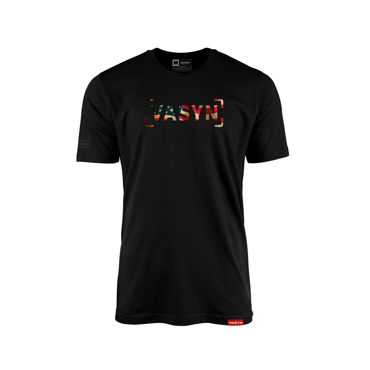 Rustic Flag Drip V Tee- Black