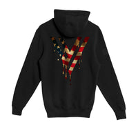 Thumbnail for Rustic Flag Drip V Zip Up- Black