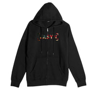 Thumbnail for Rustic Flag Drip V Zip Up- Black